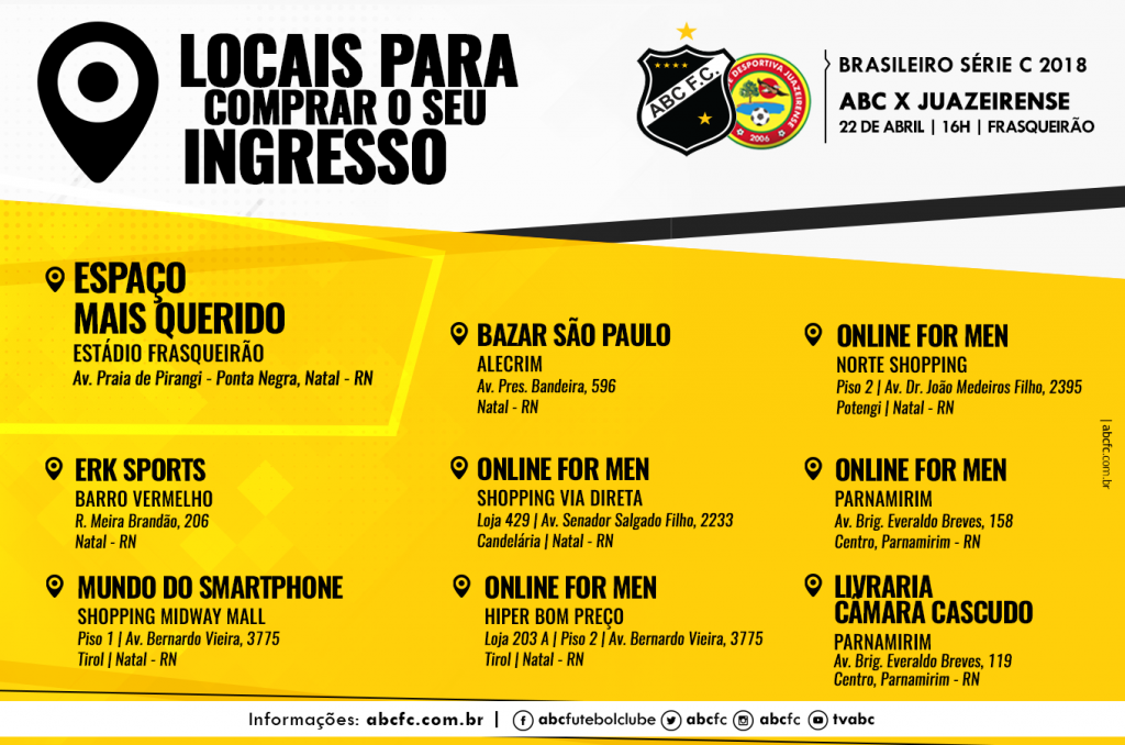 Iniciada a venda de ingressos antecipados para ABC x ...